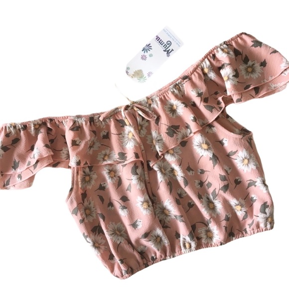 new SMYM Show Me Your Mumu ❃ Ruffle Crop Top ❃ Daisy Pebble Pink - Picture 5 of 10